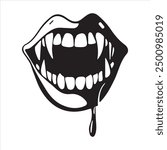 Sharp vampire teeth, monster, mouth, mouth