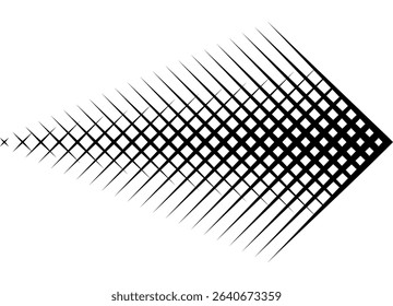 Sharp Vector Arrow. pattern of thin black lines on white background, Modern design element. Striped vector background for covers, packaging, advertising. Direction indicator