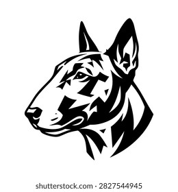 A sharp vector graphic of a bull terrier dog head