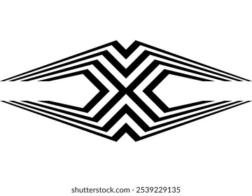 Sharp vector pattern of broken retro lines on a white background. Striped letter H. Modern design element. Trendy vector background. Interior decor. Arrows. logo