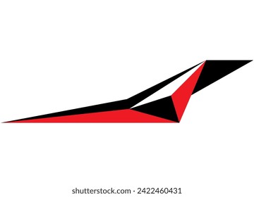
Sharp vector pattern for a sports car, boat, motorcycle, vehicle body, SUV, toy, sportswear. Race. Sports arrow. Red-black Speed ​​background.