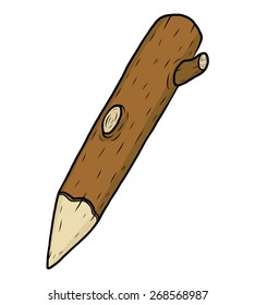 sharp wooden log / cartoon vector and illustration, hand drawn style, isolated on white background.
