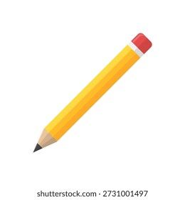 Lápis de madeira afiada e ferramentas de desenho de grafite com borrachas isoladas em um fundo branco para escola, escritório e educação artística