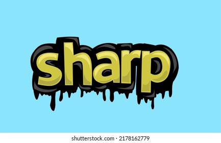 SHARP writing vector design on blue background