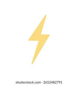 Um ícone de raio amarelo afiado, simbolizando trovoada ou energia. Ideal para alertas, temas de eletricidade ou avisos de tempo severo.