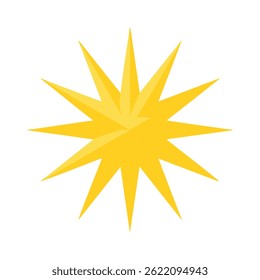 Sharp yellow starburst with uneven rays