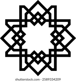 A sharp-edged geometric pattern forming a symmetric Islamic star.