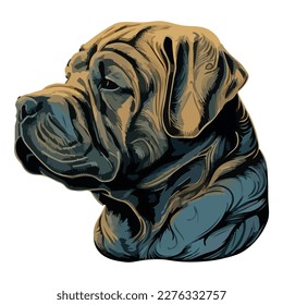Sharpei Flat Icon Isolated On White Background
