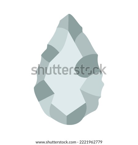 Sharpen rock from stone vector illustration. Primitive equipment from stone of prehistoric people or barbarians for hunting isolated on white background. History, Stone age concept