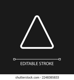 Icono de ui lineal blanco perfecto para el tema oscuro. Claridad y enfoque. Editor de fotos. Pictograma de la línea del vector. Símbolo de interfaz de usuario aislado para el modo nocturno. Trazo editable. Tipo de letra arial utilizado