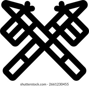 design ícone estilo contorno de bambu afiado