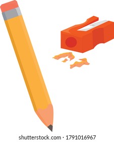 sharpened pencil. pencil and sharpener. school supplies. office. school. goods for school. painting tools.