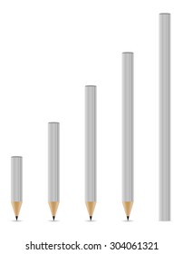 sharpened pencils vector illustration isolated on white background