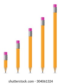 sharpened pencils vector illustration isolated on white background