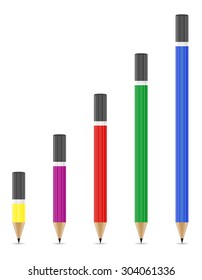 sharpened pencils vector illustration isolated on white background