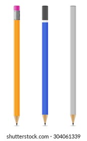 sharpened pencils vector illustration isolated on white background