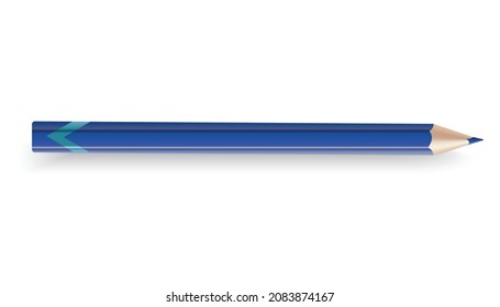 Sharpened wooden pencil with graphite rod. Color cartoon icon. Realistic isolated item on white background, vector illustration