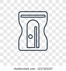 Sharpener concept vector linear icon isolated on transparent background, Sharpener concept transparency concept in outline style