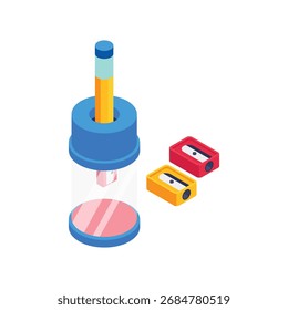 Afiador Cilindro Vetor isométrico Ilustração 