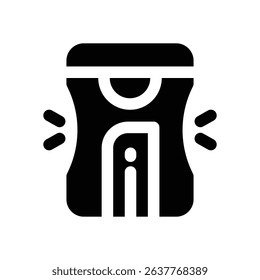 sharpener glyph icon. Strong and solid vector icon for websites, mobile interfaces, presentations, and visual branding. High quality and easy to edit.