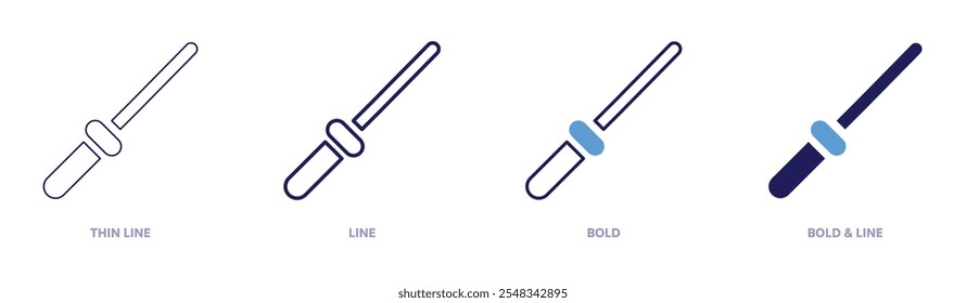 Ícone de nitidez em 4 estilos diferentes. Linha fina, Linha, Negrito e Linha Negrito. Estilo duotônico. Traçado editável.