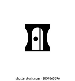 Sharpener Icon in black flat glyph, filled style isolated on white background