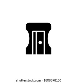 Sharpener Icon in black flat glyph, filled style isolated on white background