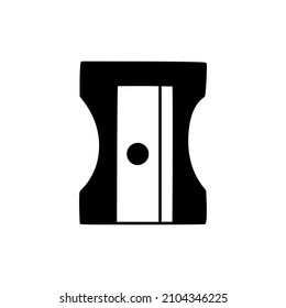 Sharpener Icon in black flat glyph, filled style isolated on white background