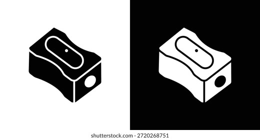 Icono de sacapuntas. Icono de diseño plano simple en blanco y negro