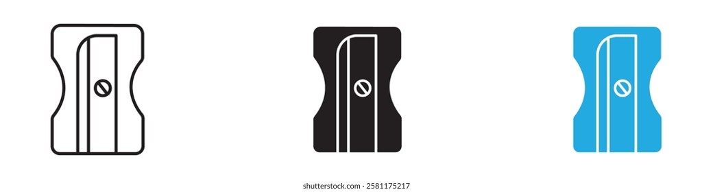 Sharpener icon black white vector outline