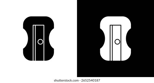 Ícone de nitidez em versão plana sobre plano de fundo preto e branco