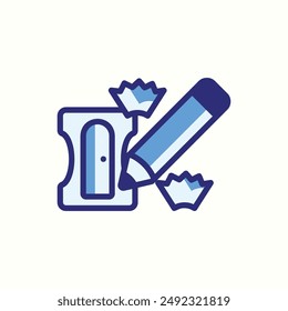 sharpener icon, isolated blue icon theme back to school