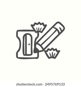 sharpener icon, isolated handdrawn icon theme back to school