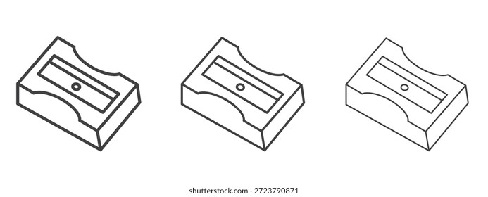 Schärfersymbol im Linienart-Doodle-Stil. Bearbeitbares Konturumrisszeichen, eps 10