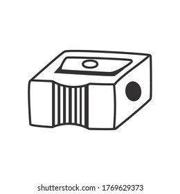 sharpener icon over white background, line style, vector illustration
