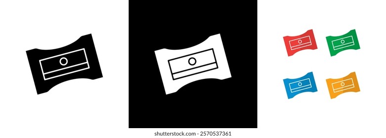 Sharpener Icons. Black, White and Colorful