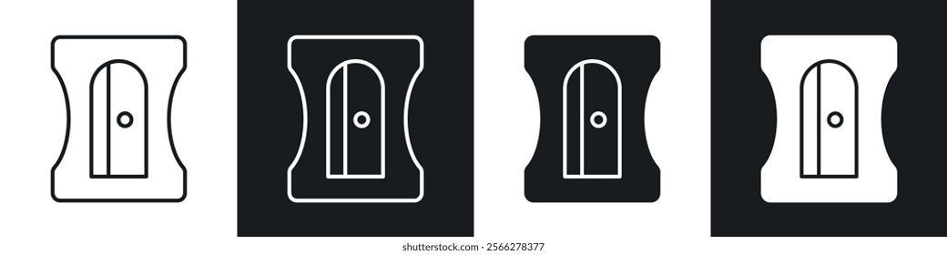 Sharpener icons collection in black filled and line style.