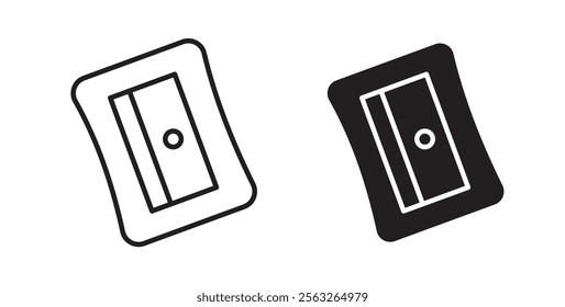 Sharpener icons in flat and line style set.