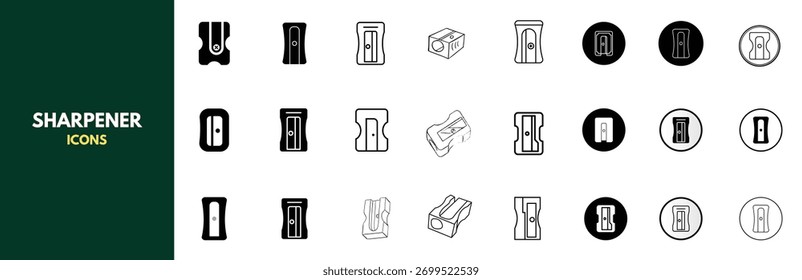 Ícones de nitidez. Conjunto de ícones de nitidez vetorial em vários estilos — uma coleção de ícones de nitidez para sites, aplicativos e apresentações.	
