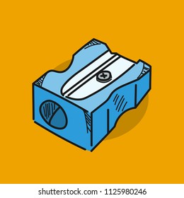 sharpener illustration on color background