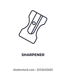 sharpener outline icon. Linear vector from education concept. Thin line sharpener icon isolated on white background