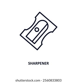 sharpener outline icon.  Thin line icon from education collection. Editable vector isolated on white background