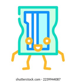 sharpener school character color icon vector. sharpener school character sign. isolated symbol illustration