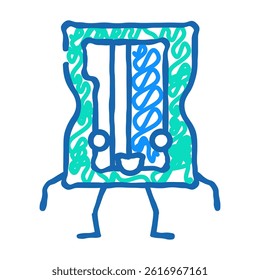sharpener school character doodle icon sketch vector. sharpener school character sign. isolated symbol illustration