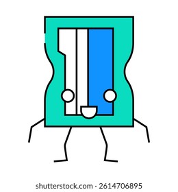 sharpener school character line icon vector. sharpener school character sign. isolated symbol illustration