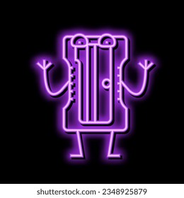 sharpener school character neon light sign vector. sharpener school character sign. isolated symbol illustration