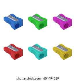 sharpener, set, stationery, vector illustration 