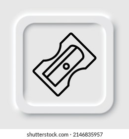 Sharpener simple icon vector. Flat design. Neumorphism design.ai