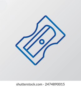 Sharpener simple icon vector. Flat design. Paper cut design. Cutted blue symbol with shadow. Gray background.ai