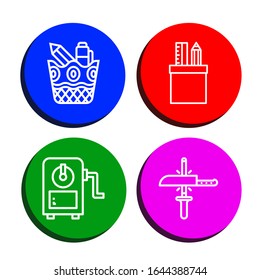 sharpener simple icons set. Contains such icons as Stationery, Sharpener, Sharpening, can be used for web, mobile and logo